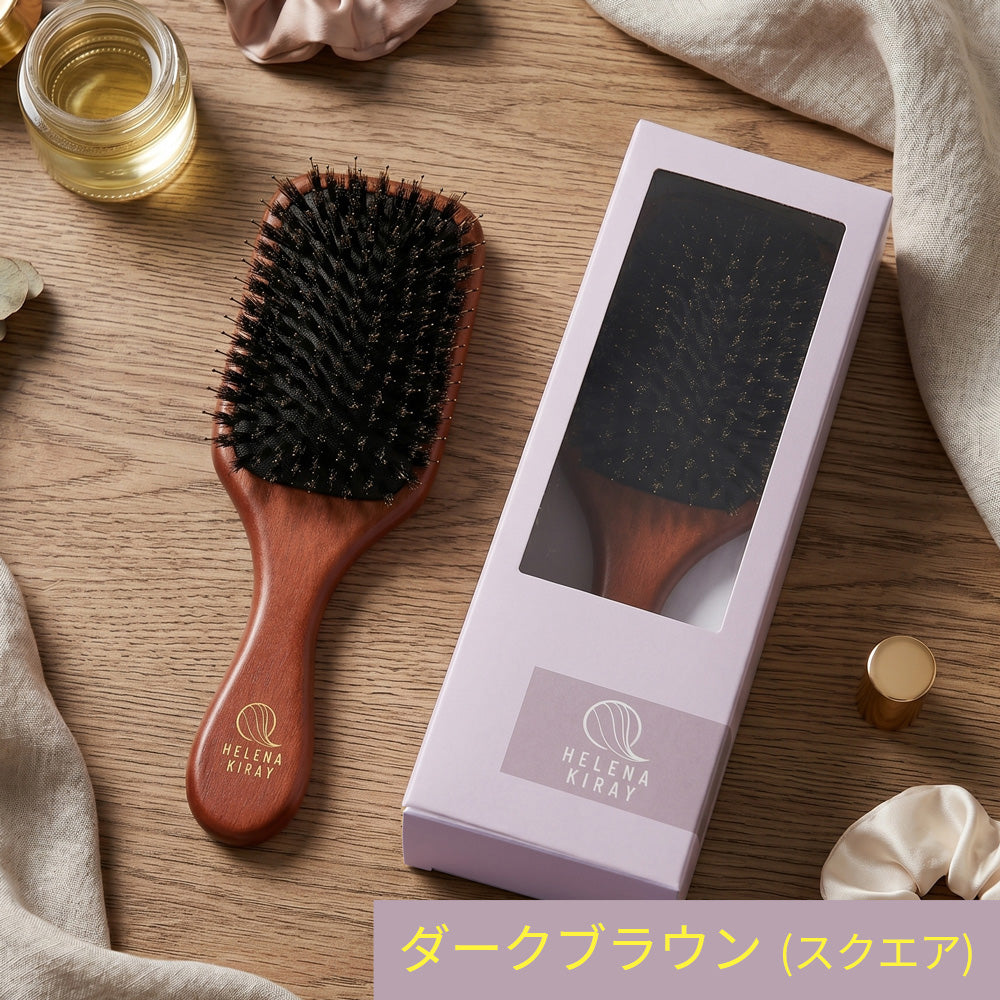 女優サロンブラシ® ギフトセット|天然猪毛ヘアブラシ+ギフトBOX+メッセージカード付き|HELENA KIRÁY by ILCSI